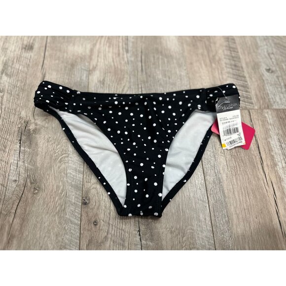 Hula Honey Black and White Polkadot Bikini Bottom in S - Picture 1 of 1